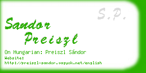 sandor preiszl business card